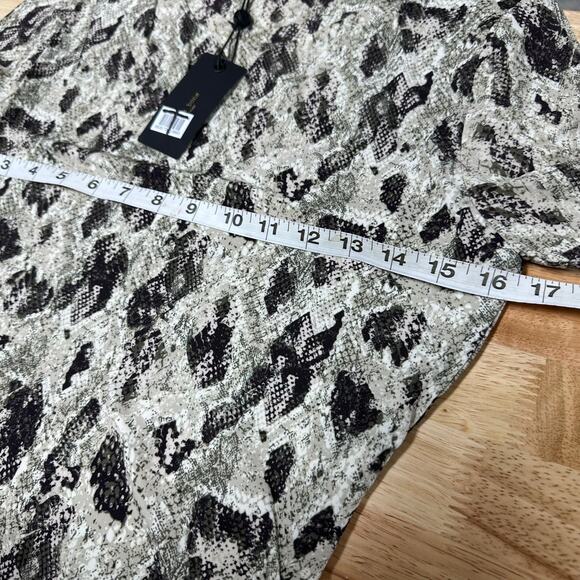 Rag & Bone NWT Poppy Draped Mini Dress Animal Print Size S Long Sleeve Snakeskin - Picture 10 of 12